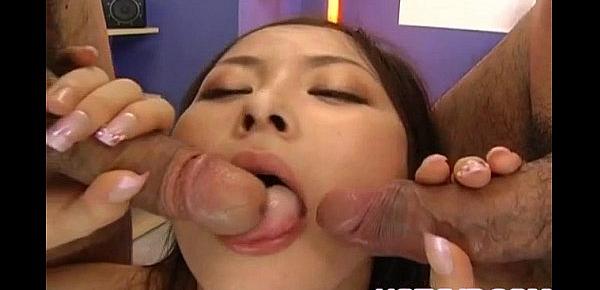  Reo Matsuzaka Santa girl is fucked in mouth and hairy cunt by men